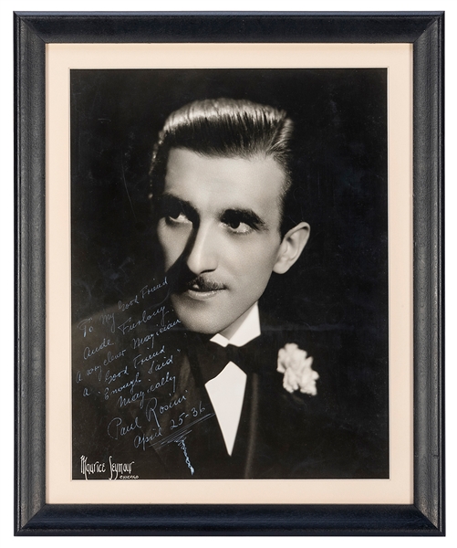  ROSINI, PAUL (PAUL VUCIC). INSCRIBED AND SIGNED PORTRAIT OF...