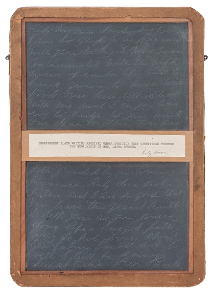  [SPIRITUALISM] PRUDEN, LAURA. INDEPENDENT SLATE WRITING SAM...