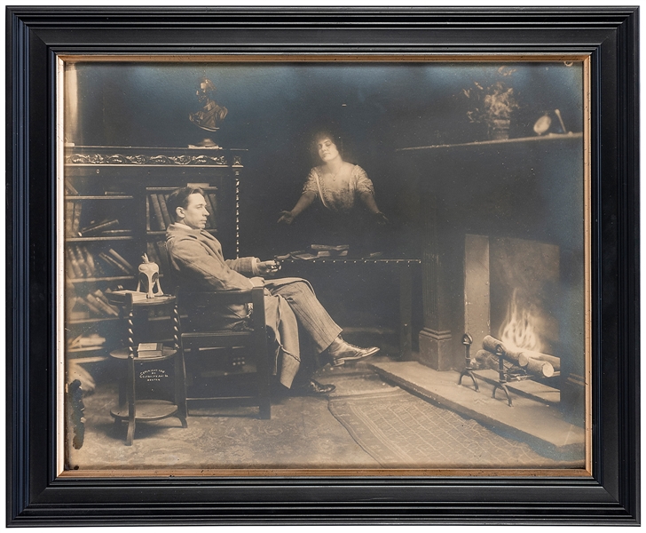  [SPIRITUALISM] SPIRIT PHOTOGRAPH OF A MATERIALIZING GHOST. ...