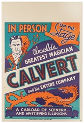  CALVERT, JOHN. IN PERSON. ON THE STAGE. CALVERT. Kansas Cit...