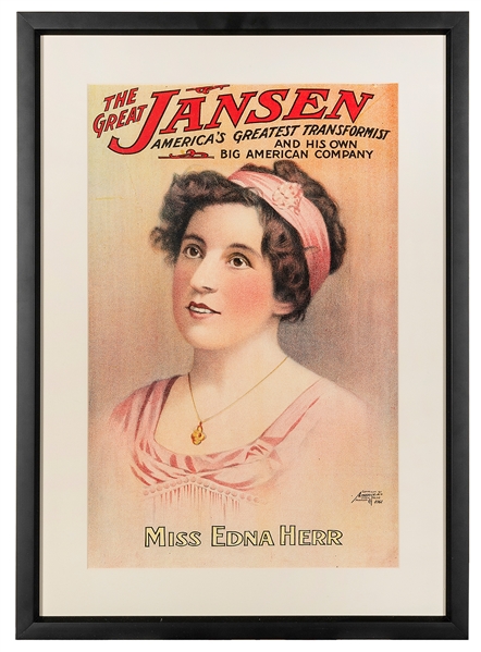  JANSEN, HARRY. THE GREAT JANSEN. MISS EDNA HERR. Milwaukee:...