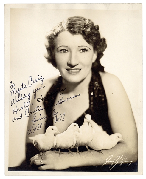 Inscribed and signed Portrait of Dell ODell