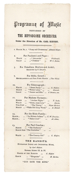 Music Program for Adelaide Herrmann