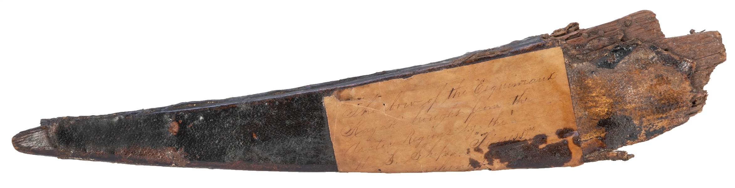  [HALL, Charles Francis (1821–1871)]. Esquimaux kayak artifa...