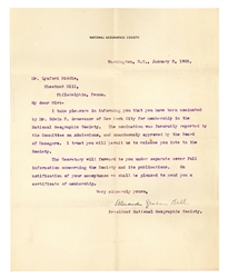  BELL, Alexander Graham (1847–1922). Typed letter signed (“A...