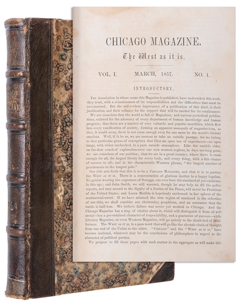  [CHICAGO PRE–FIRE IMPRINT]. Chicago Magazine. The West as i...