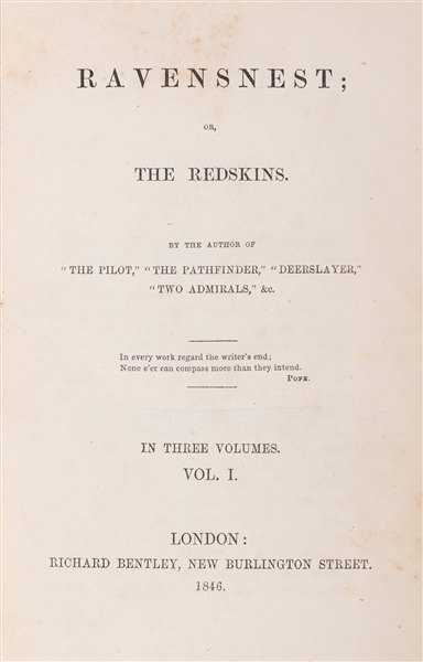  COOPER, James Fenimore (1789–1851). The Pathfinder; or, The...