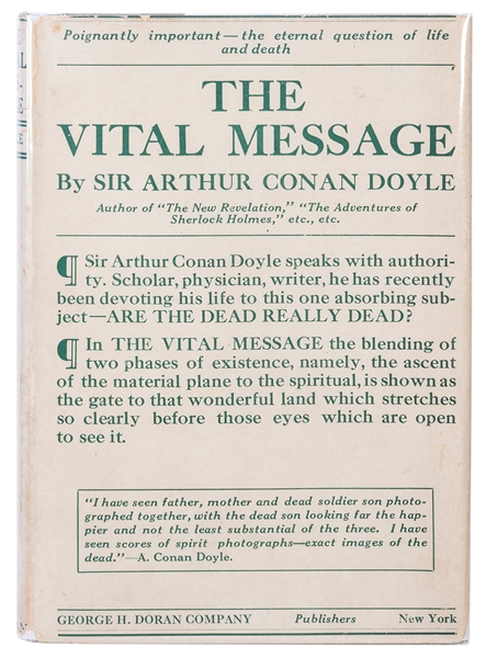  DOYLE, Arthur Conan (1859–1930). The Vital Message. New Yor...