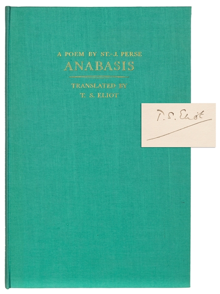  ELIOT, T.S. (1888–1965), translator. –– PERSE, Saint–John (...