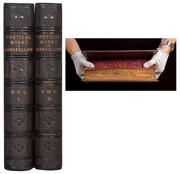  [FORE–EDGE PAINTING – NATIVE AMERICANS]. LONGFELLOW, Henry ...