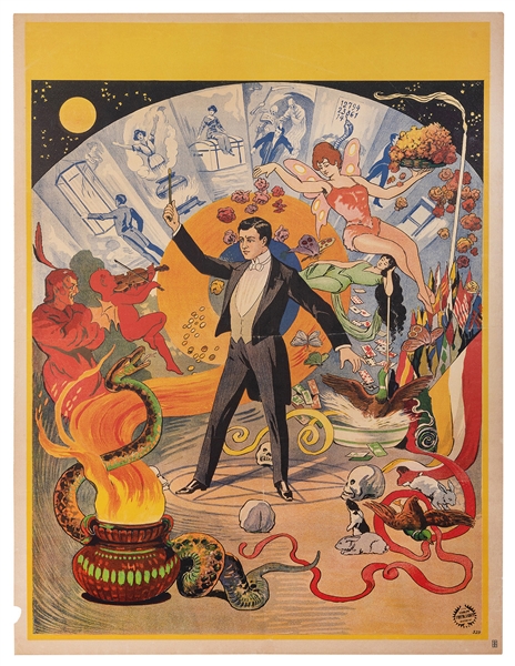  [STOCK POSTER] MAGICIAN’S STOCK POSTER. Hamburg: Adolph Fri...