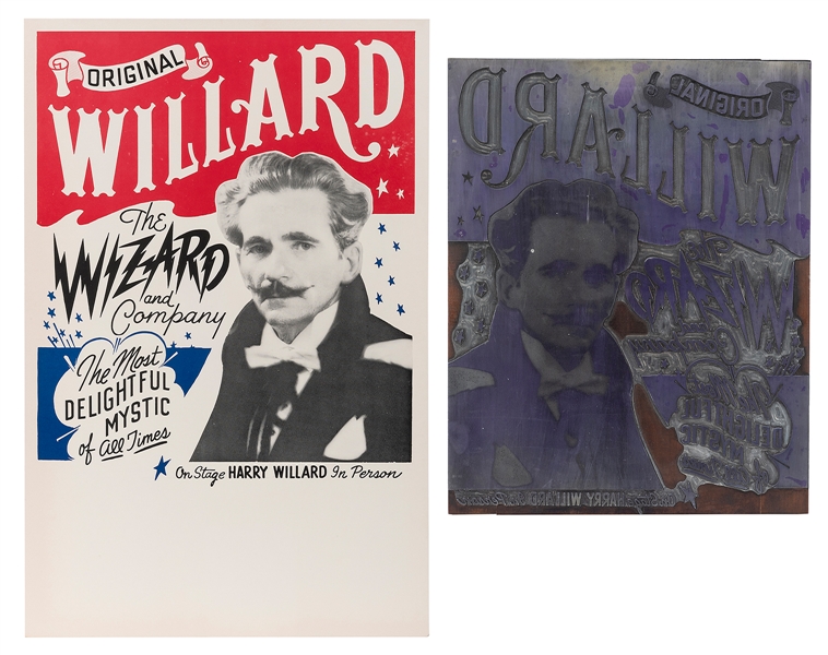  WILLARD, HARRY. WILLARD THE WIZARD AND COMPANY PRINTING PLA...