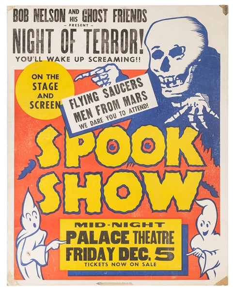  NELSON, ROBERT. NIGHT OF TERROR! SPOOK SHOW. Mason City: Ce...