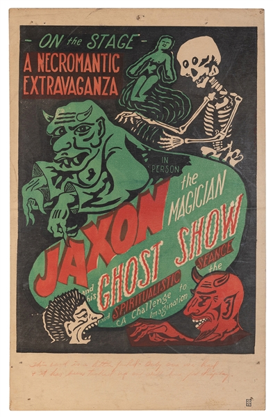  JAXON. JAXON THE MAGICIAN AND HIS GHOST SHOW. American, ca....