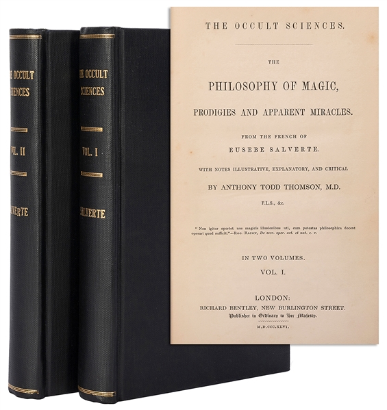  SALVERTE, EUSEBE (1771-1839). THE PHILOSOPHY OF MAGIC, PROD...