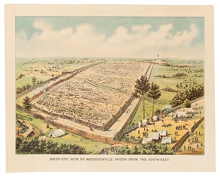  [CIVIL WAR]. Bird’s Eye View of Andersonville Prison from t...
