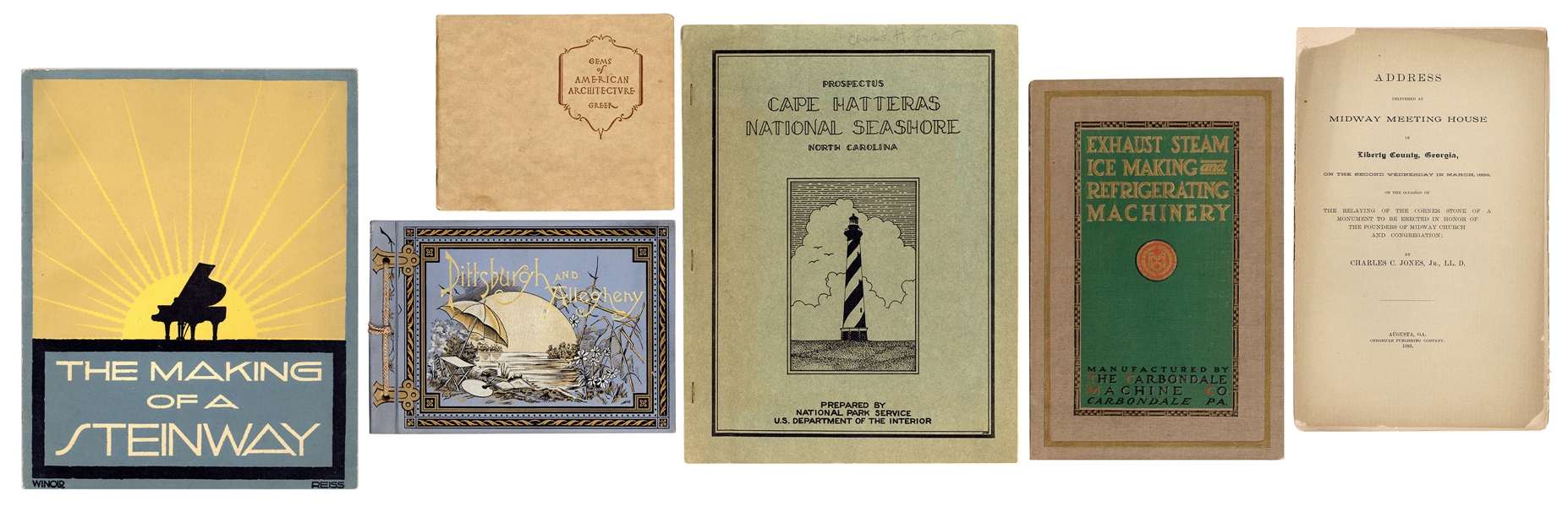  [AMERICAN EPHEMERA]. A group of 7 pamphlets or booklets. [V...