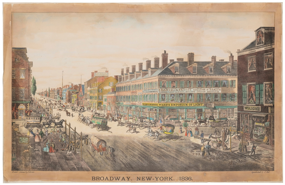  [NEW YORK CITY]. HORNER, Thomas (1785–1844), artist. Broadw...