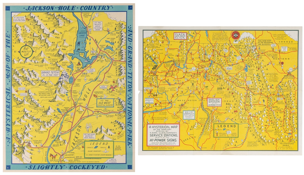  [PICTORIAL MAP]. LINDGREN, Hjalmer “Jolly” (1895–1952). A p...