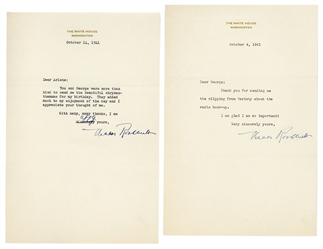  ROOSEVELT, Eleanor (1884-1962) Typed Note Signed (“Eleanor ...