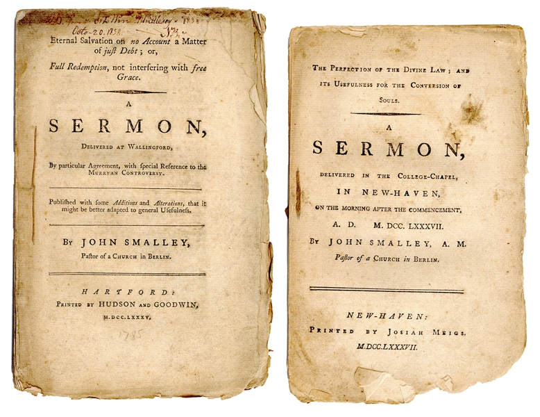  SMALLEY, John (1734-1820). A pair of published sermons. Inc...