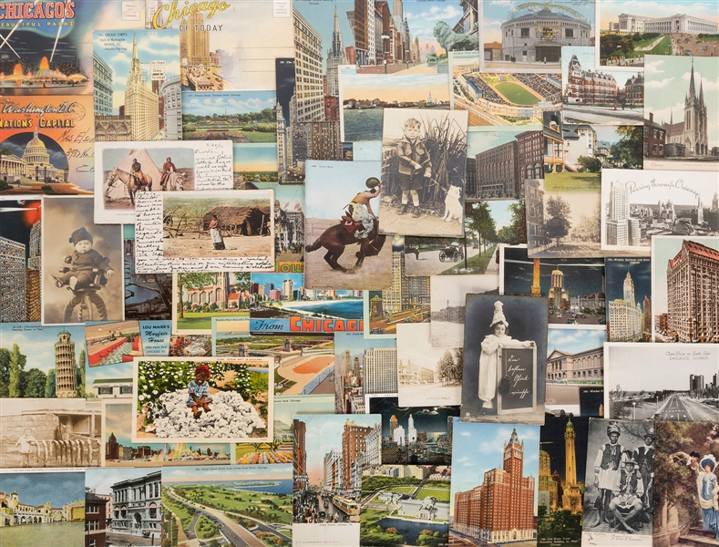  [CHICAGO AND OTHER CITIES]. Collection of postcards of Chic...