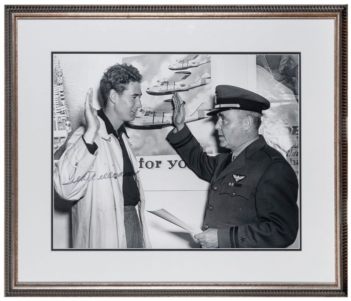  Ted Williams Signed Oversize Photo. Large-format photo depi...