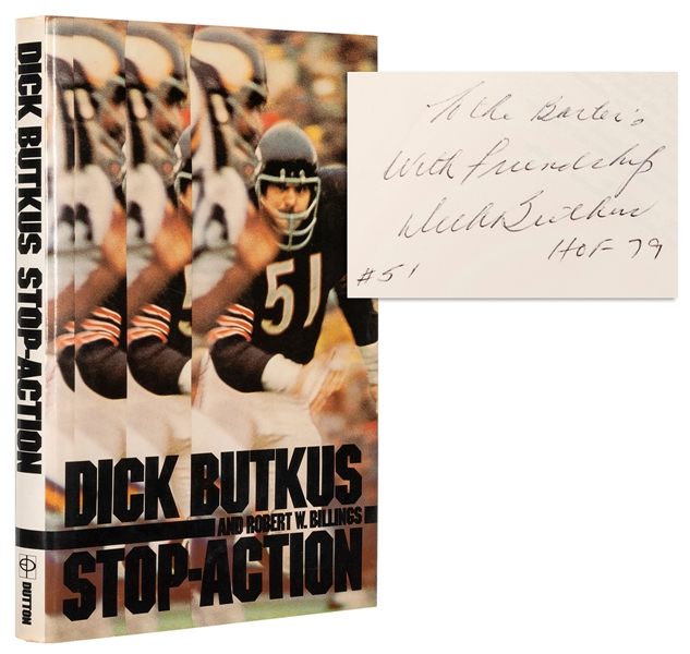  [FOOTBALL]. BUTKUS, Dick (b. 1942). Stop-Action. With Rober...