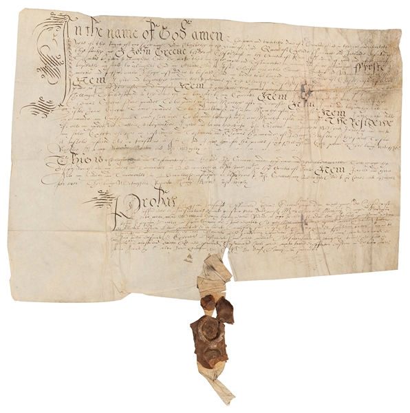  [INDENTURES]. Will of John Greene of Bromley, Kent. 24 Dece...