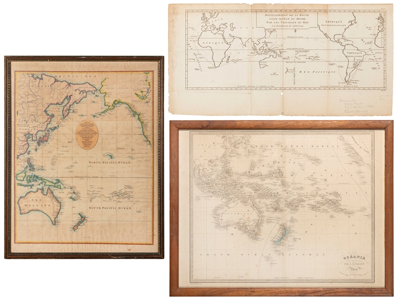  [MAPS]. A group of 2 hand-colored maps and one uncolored ma...
