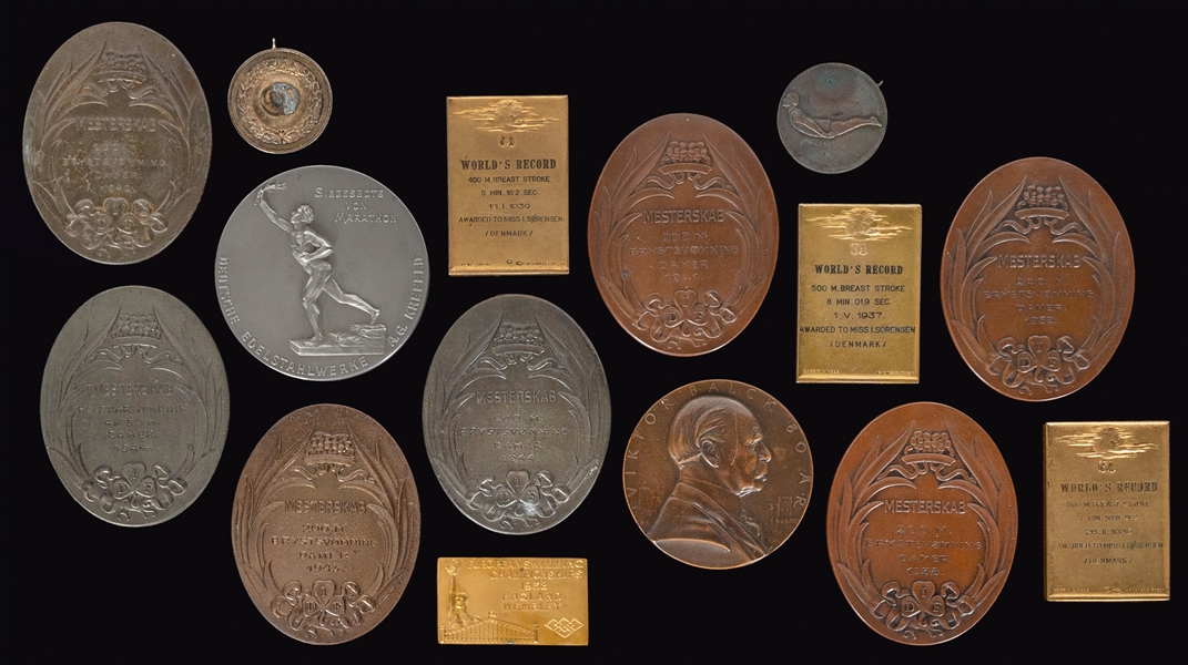  [MEDALLIONS]. [ATHLETICS]. A group of 15 medallions commemo...