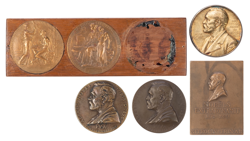  [MEDALLIONS]. NOBEL, Alfred (1833-1896). A group of 6 medal...