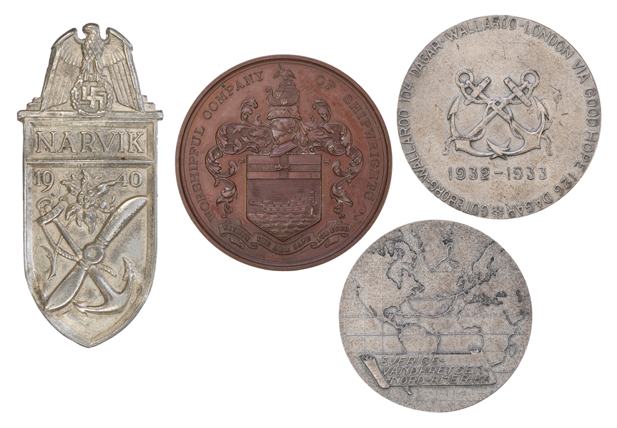  [MEDALLIONS]. [MARITIME]. A group of 4 medallions commemora...