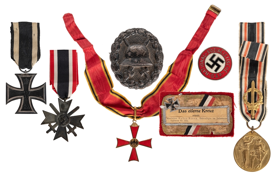  [MEDALS]. [GERMANY]. A group of 4 medals, 2 pins and 1 patc...