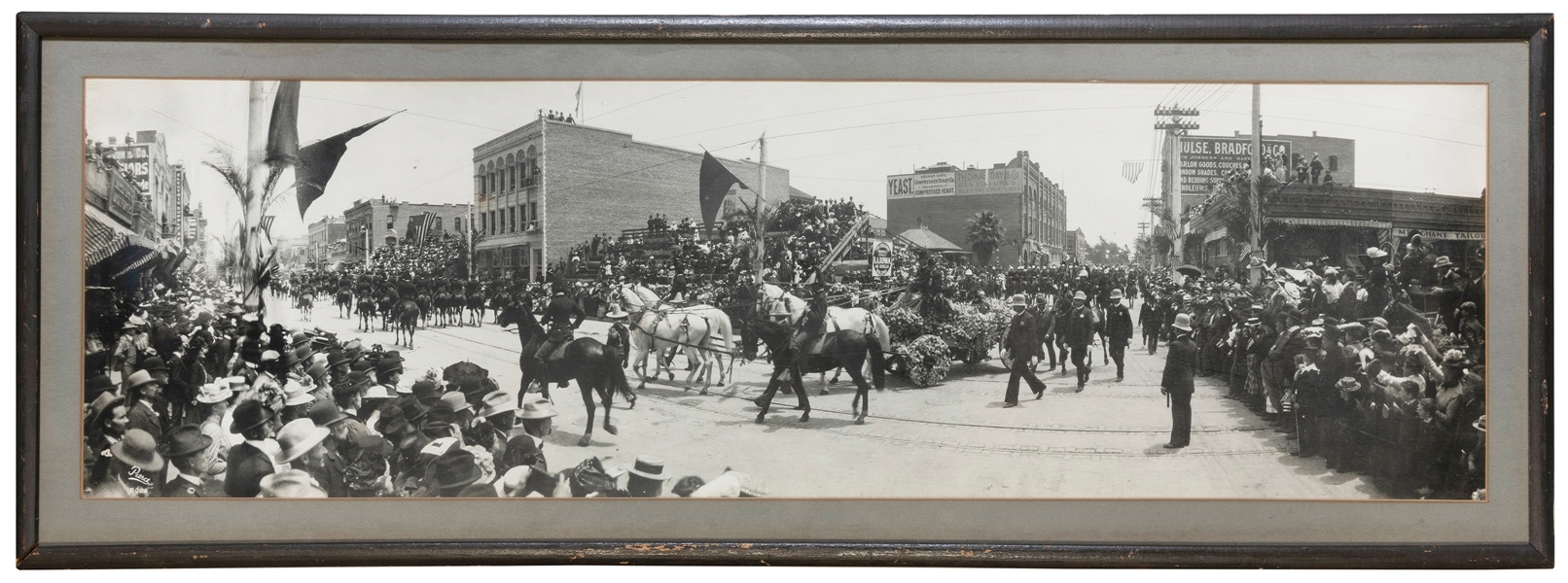  [CALIFORNIA]. A panoramic photograph of a parade downtown L...