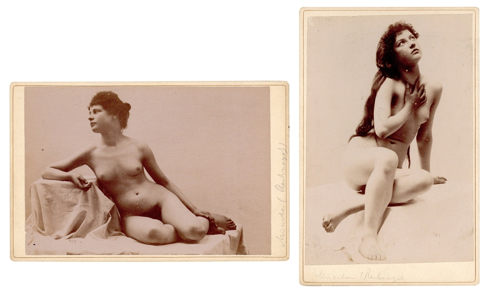  [EROTICA]. Two female nude cabinet photographs. [France?], ...