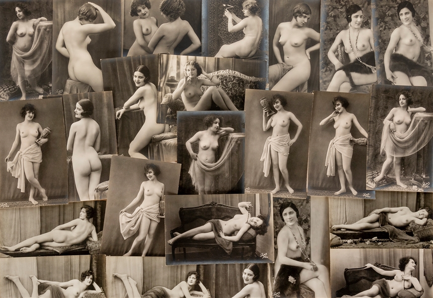  [EROTICA]. [“FRENCH” POSTCARDS]. A group of 23 erotic real ...