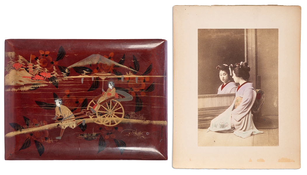  [JAPAN]. 48 tinted photos of Japanese people and scenes in ...