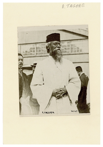  [LITERARY]. A photographic portrait of Rabindranath Tagore....