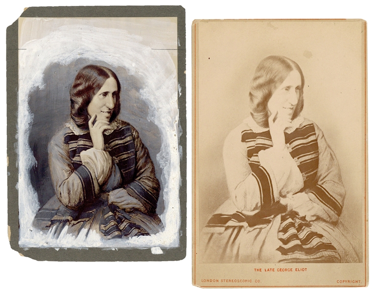  [LITERARY]. A pair of George Eliot photographic portraits o...