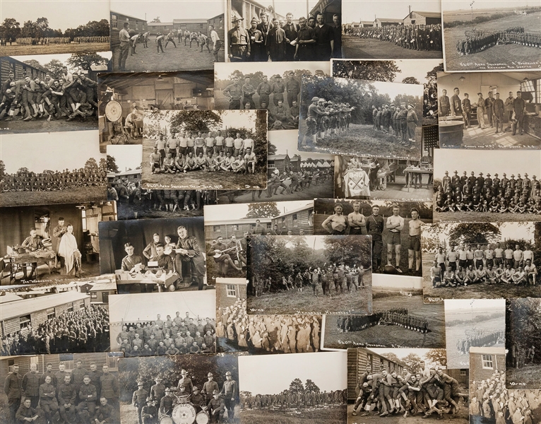  [WORLD WAR I]. A group of 31 real photo postcards of the 84...