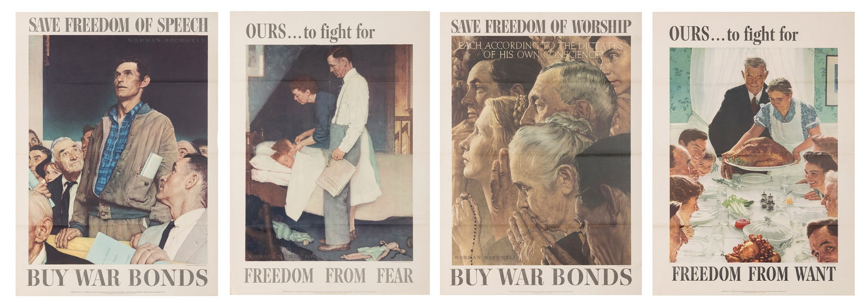  ROCKWELL, Norman (1894-1978). [The Four Freedoms]. 1943. Wa...