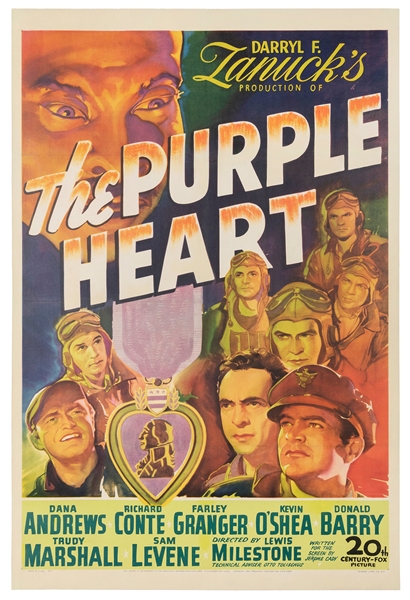  The Purple Heart. 20th Century Fox, 1944. One-sheet poster ...