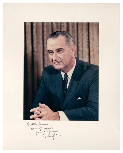  JOHNSON, Lyndon B. (1908-1973). Portrait Photograph Inscrib...