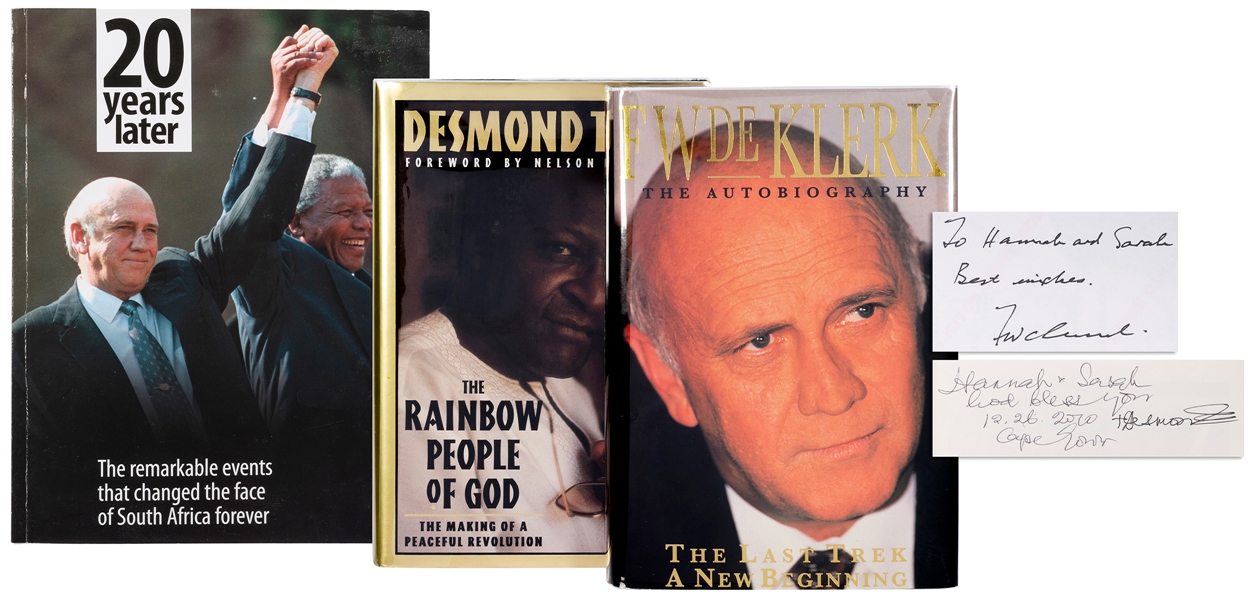  [SOUTH AFRICAN LEADERS]. A group of 3 books, 2 signed by le...