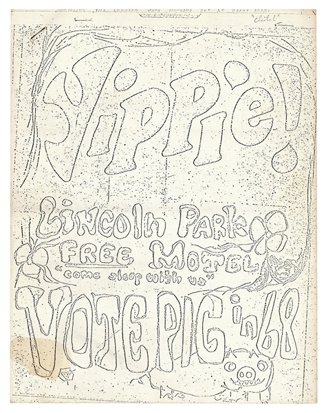  [YIPPEE EPHEMERA]. Yippie! Lincoln Park Free Motel “come sl...