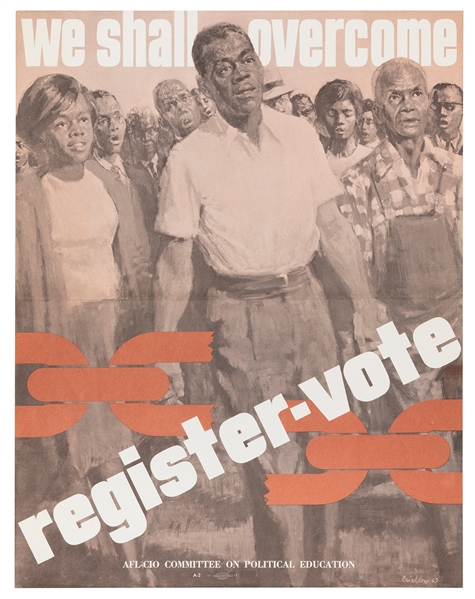  [LABOR RIGHTS]. CRICHLOW, Ernest (1914-2005), artist. “we s...