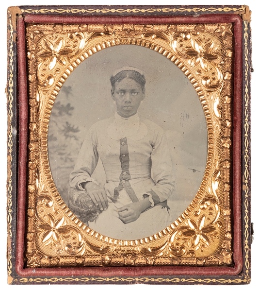  [AFRICAN AMERICAN—EARLY PHOTOGRAPHY]. Sixth plate ambrotype...