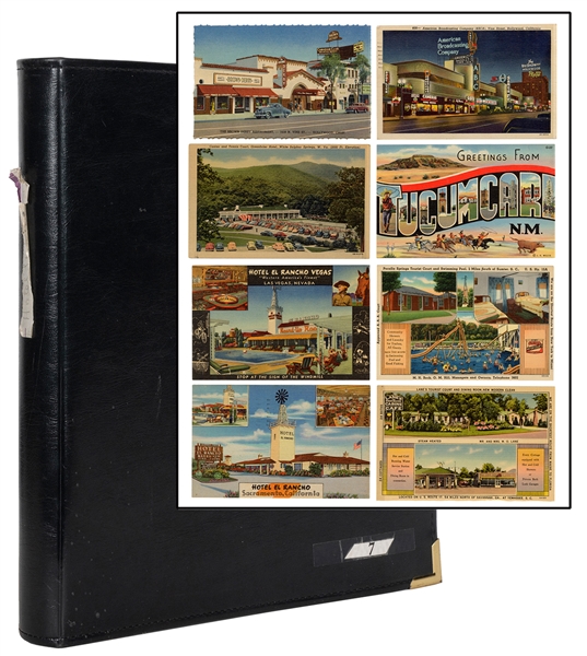  [POSTCARDS]. Album of American motel and restaurant postcar...