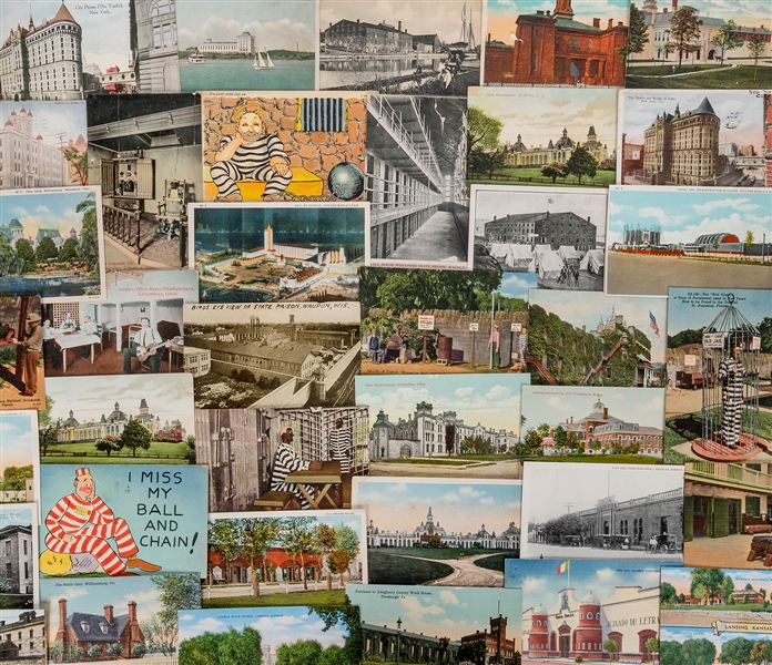  [PRISONS]. Collection of vintage prison postcards. Bulk 190...